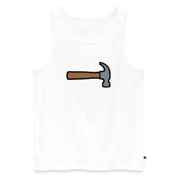 Zimmermannshammer Werkzeug Icon - Männer Premium Bio Tank Top - Weiß - Vorne - Michal (187cm)