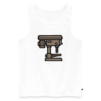 Standbohrmaschine Werkzeug Icon - Männer Premium Bio Tank Top - Weiß - Vorne - Michal (187cm)