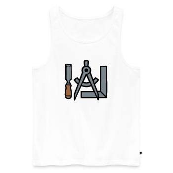 Tischler Werkzeuge Grafik - Männer Premium Bio Tank Top - Weiß - Vorne - Michal (187cm)