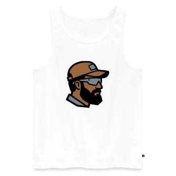 Craftsman Profile Logo - Men's Premium Organic Tank Top - white - Front - Michal (187cm)