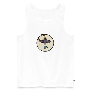 Night Flyer Fledermaus mit Teetasse - Männer Premium Bio Tank Top - Weiß - Vorne - Michal (187cm)