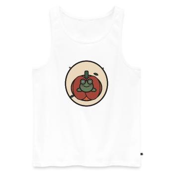 Grenouille de Kawaii dans la citrouille - Débardeur bio Premium Homme - blanc - Devant - Michal (187cm)
