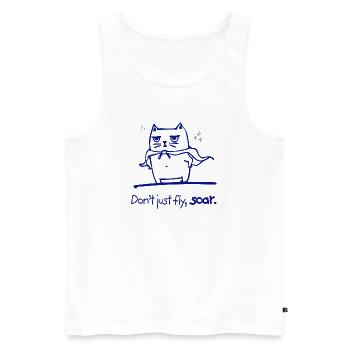Dont Just Fly Soar Superkatze Motivation Geschenk - Männer Premium Bio Tank Top - Weiß - Vorne - Michal (187cm)