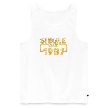 1987 - Männer Premium Bio Tank Top - Weiß - Vorne - Michal (187cm)