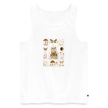  Cottagecore Waschbär Mond Pilz Schmetterling - Männer Premium Bio Tank Top - Weiß - Vorne - Michal (187cm)