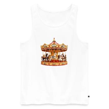 Prächtiges Karussell auf dem Jahrmarkt - Männer Premium Bio Tank Top - Weiß - Vorne - Michal (187cm)