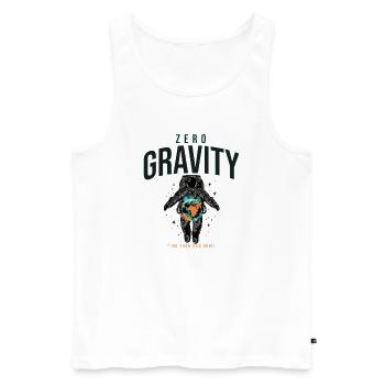 Zero Gravity Astronaut Erde Weltraum - Männer Premium Bio Tank Top - Weiß - Vorne - Michal (187cm)