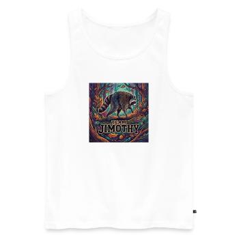 Team Jimothy Forest Raccoon Shirt Vintage Woodland - Men's Premium Organic Tank Top - white - Front - Michal (187cm)