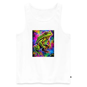 frog - Men's Premium Organic Tank Top - white - Front - Michal (187cm)