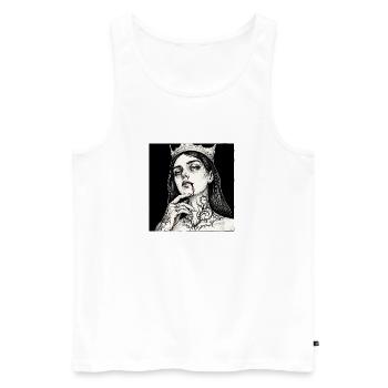 Königin der Nächte Tattoo - Männer Premium Bio Tank Top - Weiß - Vorne - Michal (187cm)