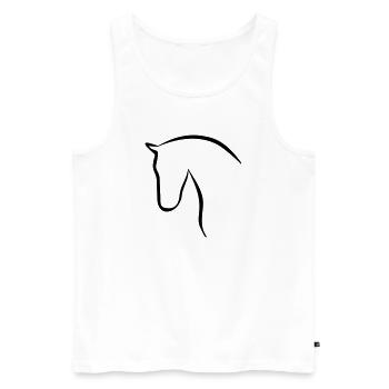 Pferd elegante Silhouette Pferdekopf - Männer Premium Bio Tank Top - Weiß - Vorne - Michal (187cm)