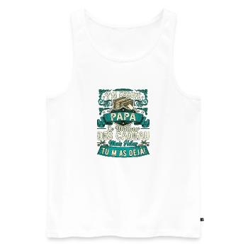 Vintage-Vatertags-Humorgeschenk zum Vater - Männer Premium Bio Tank Top - Weiß - Vorne - Michal (187cm)