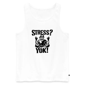 Stress? Yok! | Türkisches Stencil Streetwear Desig - Männer Premium Bio Tank Top - Weiß - Vorne - Michal (187cm)