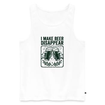 I Make Beer Disappear Craft Beer - Männer Premium Bio Tank Top - Weiß - Vorne - Michal (187cm)