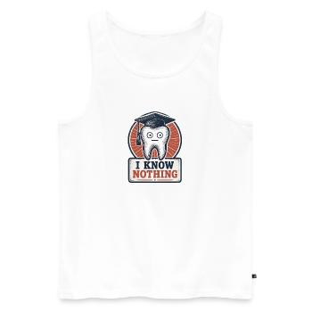 Lustiges Design für den Zahnabschluss mit Weisheitszahnzahn - Männer Premium Bio Tank Top - Weiß - Vorne - Michal (187cm)