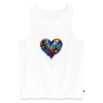 Celestial Heart  - Men's Premium Organic Tank Top - white - Front - Michal (187cm)
