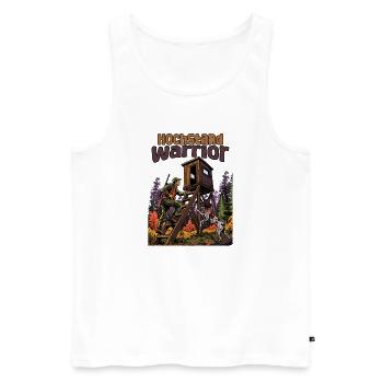 Jäger bei der Arbeit im Wald - Männer Premium Bio Tank Top - Weiß - Vorne - Michal (187cm)