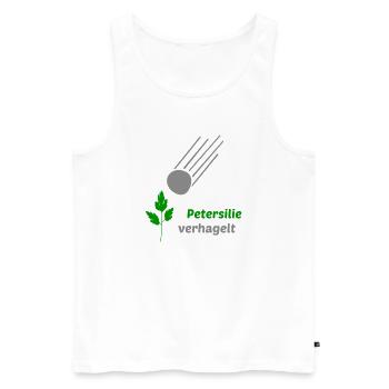 Petersilie verhagelt - Männer Premium Bio Tank Top - Weiß - Vorne - Michal (187cm)