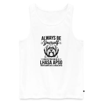 Lhasa Apso Drôle, Cadeau Lhasa Apso - Débardeur bio Premium Homme - blanc - Devant - Michal (187cm)