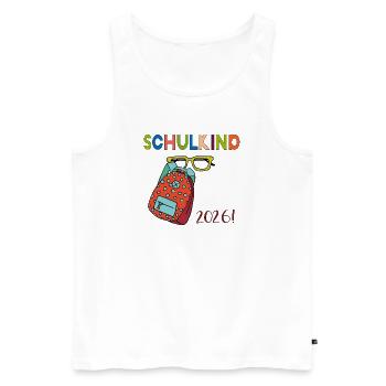 Schulkind 2026 - Männer Premium Bio Tank Top - Weiß - Vorne - Michal (187cm)