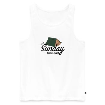 Lazy Sunday Book Club Vintage Aesthetic  - Männer Premium Bio Tank Top - Weiß - Vorne - Michal (187cm)