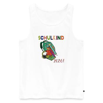 Schulkind 2026: - Männer Premium Bio Tank Top - Weiß - Vorne - Michal (187cm)