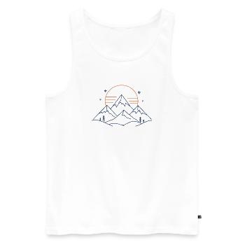 Berglandschaft mit Sonne - Männer Premium Bio Tank Top - Weiß - Vorne - Michal (187cm)