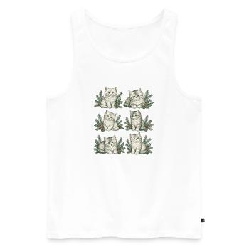 Kätzchennatur - Männer Premium Bio Tank Top - Weiß - Vorne - Michal (187cm)