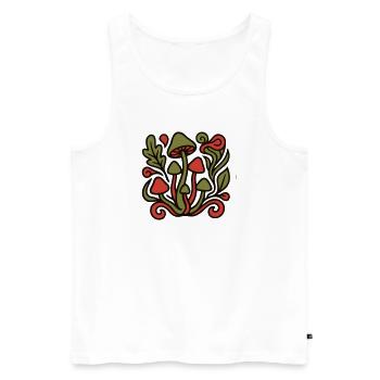 Bunte Zauberpilze Logo - Männer Premium Bio Tank Top - Weiß - Vorne - Michal (187cm)