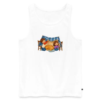 Kinder Deckenhöhle mit Hund Kuscheliges Motiv - Männer Premium Bio Tank Top - Weiß - Vorne - Michal (187cm)
