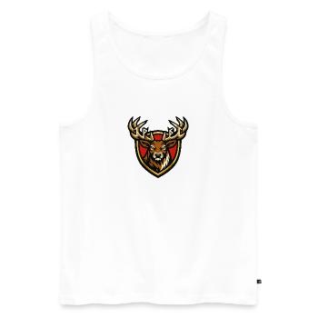 Hirsch im Wappenstil - Männer Premium Bio Tank Top - Weiß - Vorne - Michal (187cm)