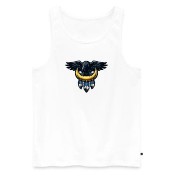 Nachtadler über Mondkrescent - Männer Premium Bio Tank Top - Weiß - Vorne - Michal (187cm)