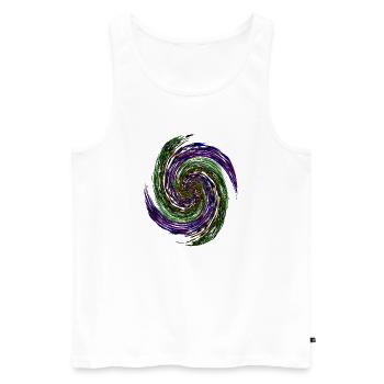 Colour swirl Neon Vortex - Men's Premium Organic Tank Top - white - Front - Michal (187cm)