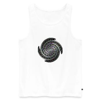 Neon Spirale Farbwirbel - Männer Premium Bio Tank Top - Weiß - Vorne - Michal (187cm)