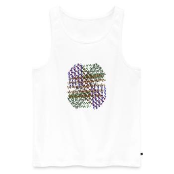 Kaleidoskopischer Kreisdruck - Männer Premium Bio Tank Top - Weiß - Vorne - Michal (187cm)
