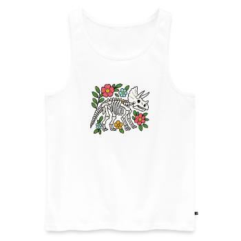 Triceratops Skelett mit Blumen - Männer Premium Bio Tank Top - Weiß - Vorne - Michal (187cm)