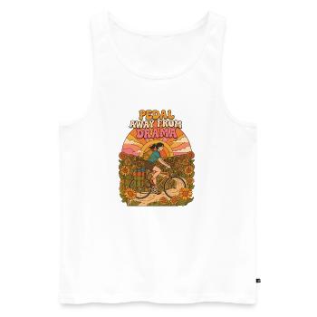Treten Sie weg von Drama Retro Cycling - Männer Premium Bio Tank Top - Weiß - Vorne - Michal (187cm)