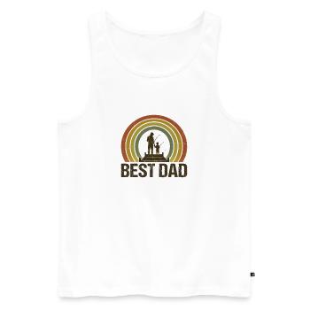 Bester Vater beim Angeln - Männer Premium Bio Tank Top - Weiß - Vorne - Michal (187cm)