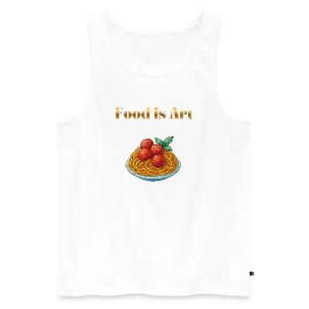 Food Is Art ... Spaghetti mit Fleischbällchen - Männer Premium Bio Tank Top - Weiß - Vorne - Michal (187cm)
