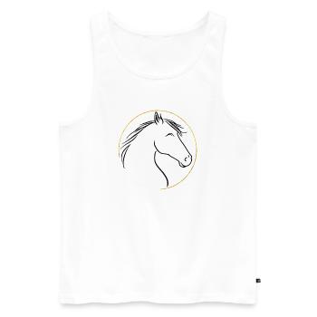 Wilde Mähne, Sanfte Anmut - Männer Premium Bio Tank Top - Weiß - Vorne - Michal (187cm)