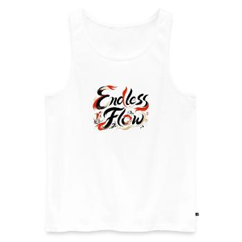Endless Flow | Japanische Zen Kunst - Männer Premium Bio Tank Top - Weiß - Vorne - Michal (187cm)