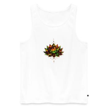 Strahlende Lotusblume - Männer Premium Bio Tank Top - Weiß - Vorne - Michal (187cm)