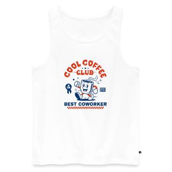Coffee Club Kaffeeliebhaber-Kollegen-Geschenk - Männer Premium Bio Tank Top - Weiß - Vorne - Michal (187cm)