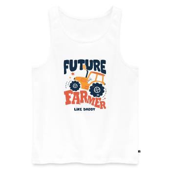 Futur fermier comme papa bébé tracteur - Débardeur bio Premium Homme - blanc - Devant - Michal (187cm)