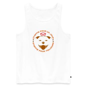Staffie pour toujours - 025 - Débardeur bio Premium Homme - blanc - Devant - Michal (187cm)