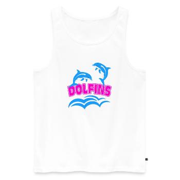 Delfin-Logo - Männer Premium Bio Tank Top - Weiß - Vorne - Michal (187cm)
