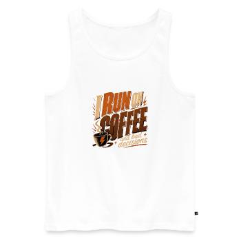 Kaffee und schlechte Ideen - Lustiges Kaffee Shirt - Männer Premium Bio Tank Top - Weiß - Vorne - Michal (187cm)