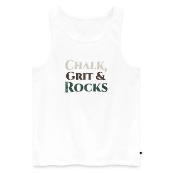 Chalk Grit & Rocks Motiv - Männer Premium Bio Tank Top - Weiß - Vorne - Michal (187cm)