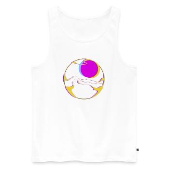 Neon Mountains with Sun - Men's Premium Organic Tank Top - white - Front - Michal (187cm)