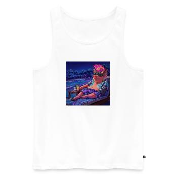 Cyberpig - Männer Premium Bio Tank Top - Weiß - Vorne - Michal (187cm)